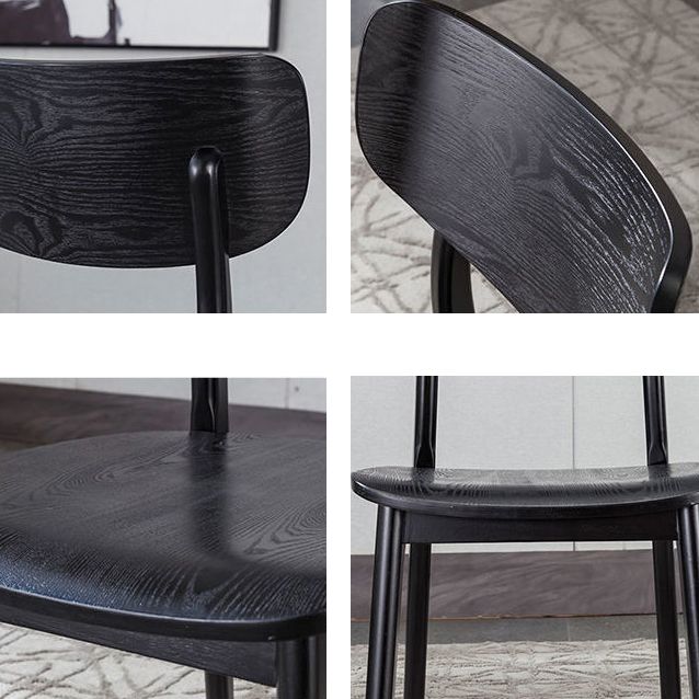 Silla de comedor de madera contemporánea, silla lateral de comedor con respaldo abierto sin brazos para uso doméstico