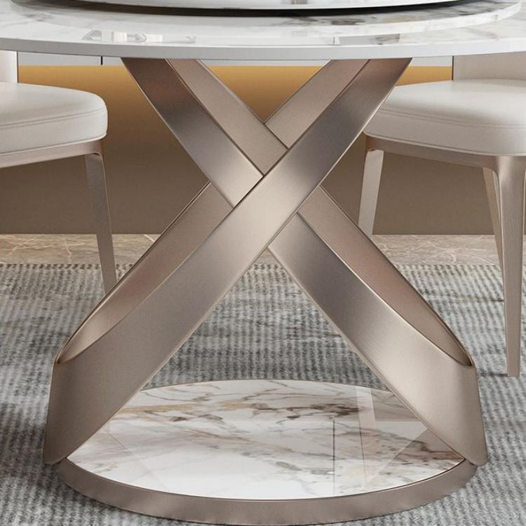 Moderne ronde eettafel gesinterde stenen eettafel met voetstuktafel