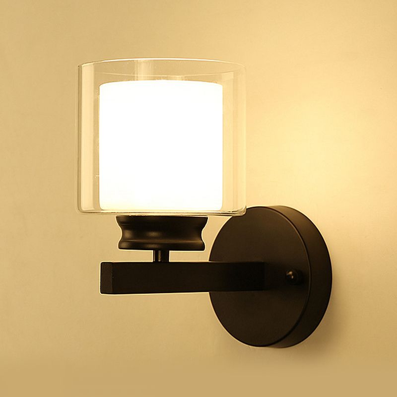 Cylinder Wall Lighting Modern Metal 1 Light Wall Sconces for Bedroom