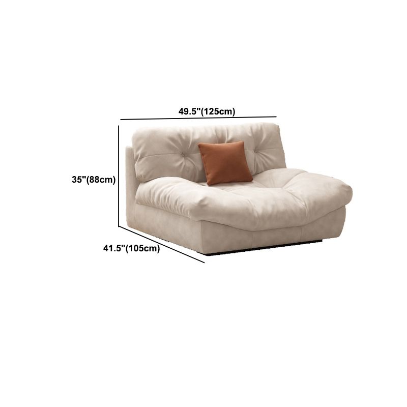 Tufted Split-Back Contemporary Standard Settee Couch in Beige