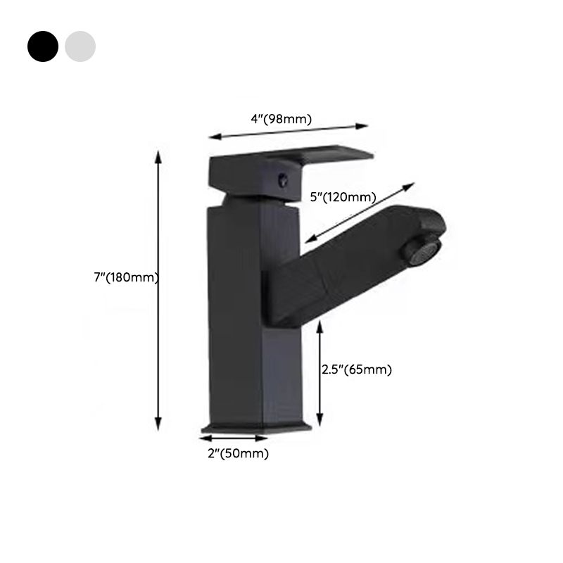 Lever Handle Faucet Contemporary Pull-out Faucet for Bathroom