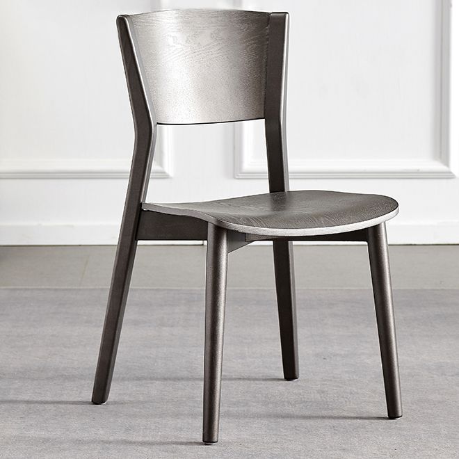 Contemporary Wood Dining Armless Chairs Open Back Dining Side Chair for Restaurant Use