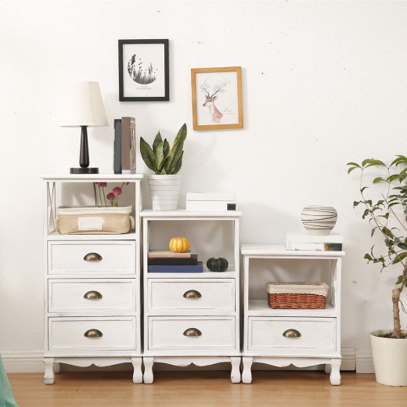 Modern Wood Accent Chest with Drawers and Shelf 11.81" Wide Chest