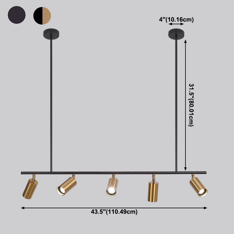 Cylinder Island Lights Contemporary Metal Island Lighting Fixture for Kitchen