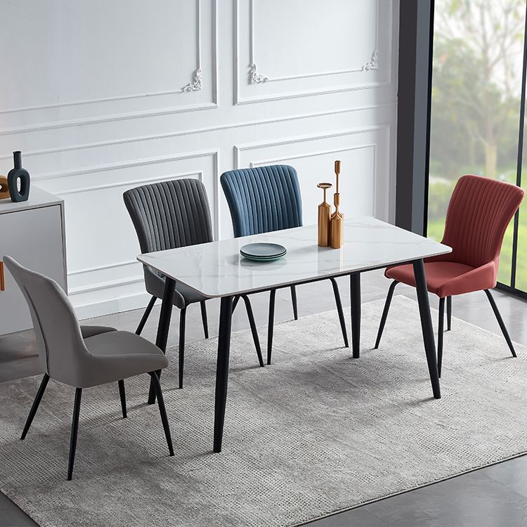 Silla de comedor de metal de estilo moderno, silla lateral con brazo de comedor para cocina
