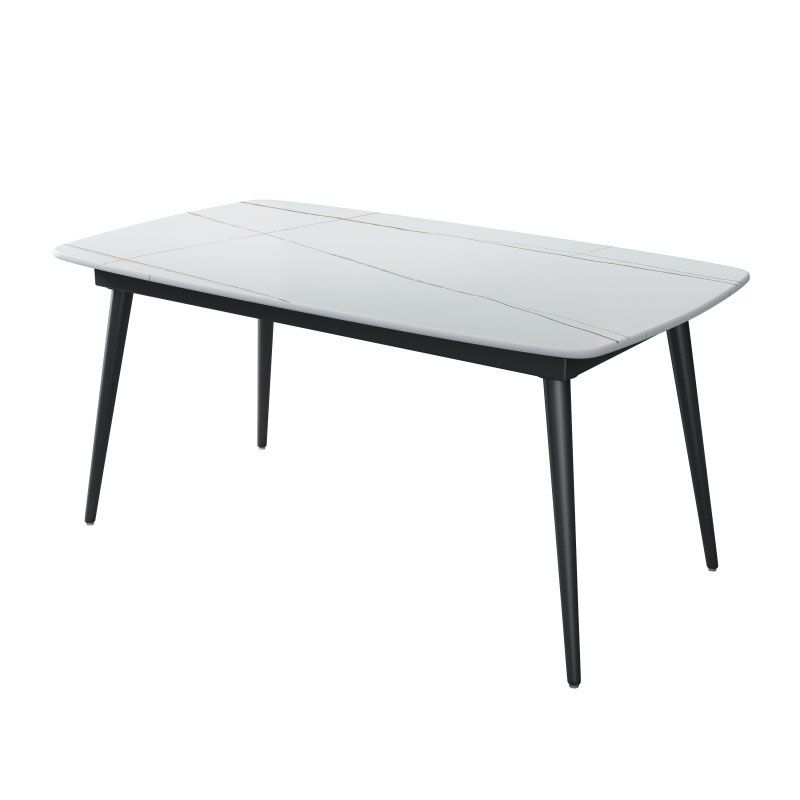 Rectangle Stone Top Dining Table Contemporary Dining Table with 4 Legs