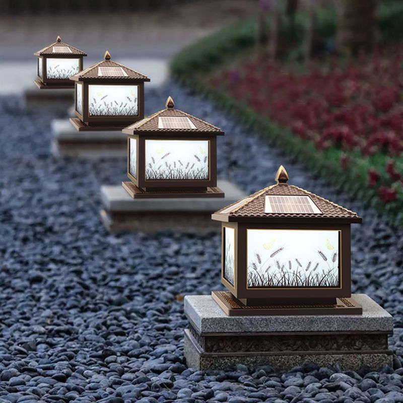 Modern LED Pillar Lamp Creative Solar Lighting Fixture for Garden