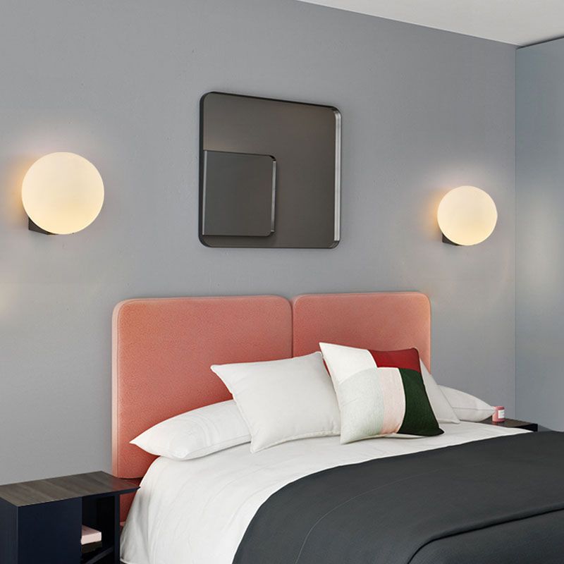 Spherical Wall Light Fixture Minimalist Style Glass Wall Mounted Light for Bedroom