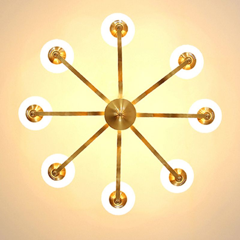 Lustres américains modernes d'éclairage de lustre en cuivre moderne avec teinte en verre