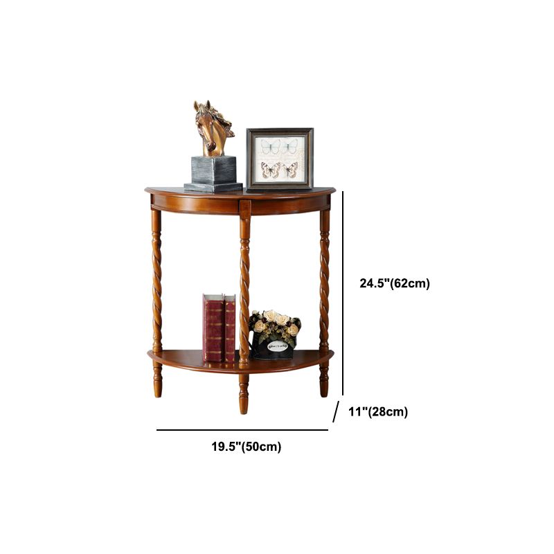 4 Legs Half Moon Wood Mid-Century Modern Console Table for Hall
