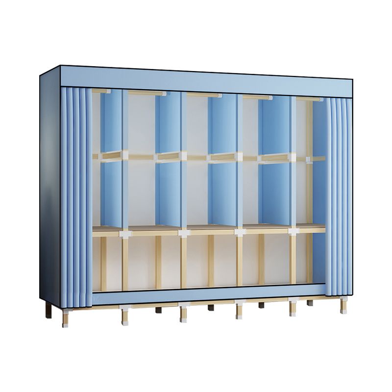 Walnut Wood Frame Wardrobe Armoire Contemporary Style Wardrobe Cabinet for Bedroom