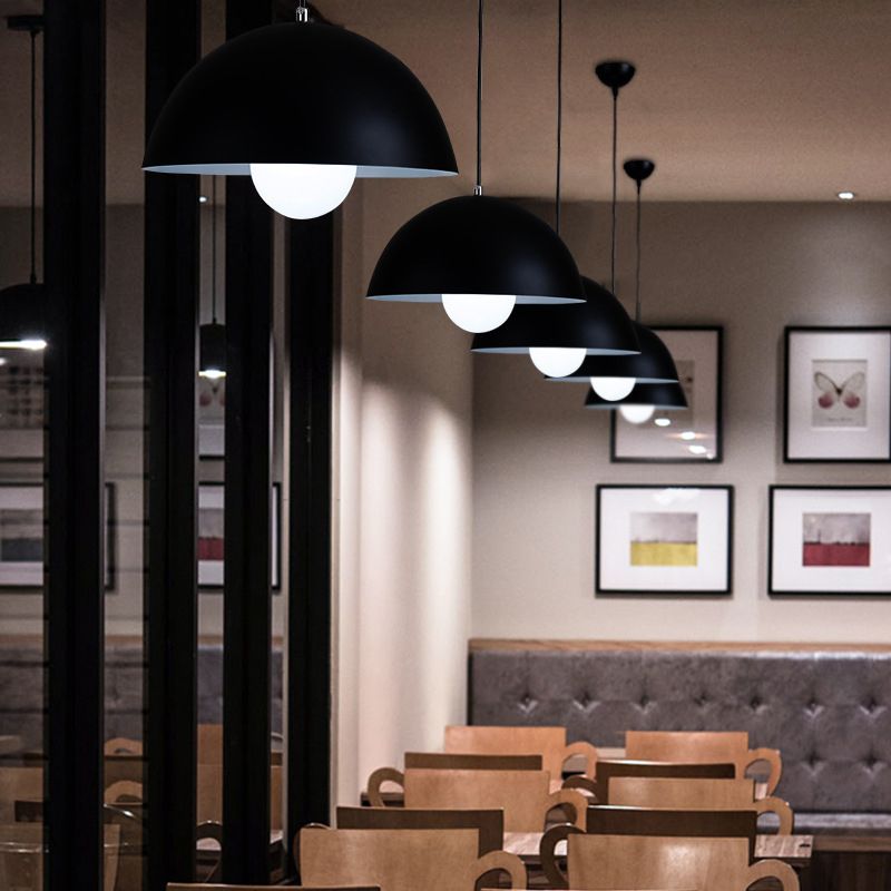 Dining Room Macron Hanging Light Bowl Shape Single Light Metal Modern Pendant Light