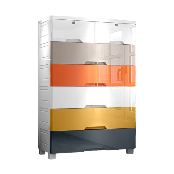 Plastic Storage Cabinet With Drawer Non-Hanging Armoire With Legs