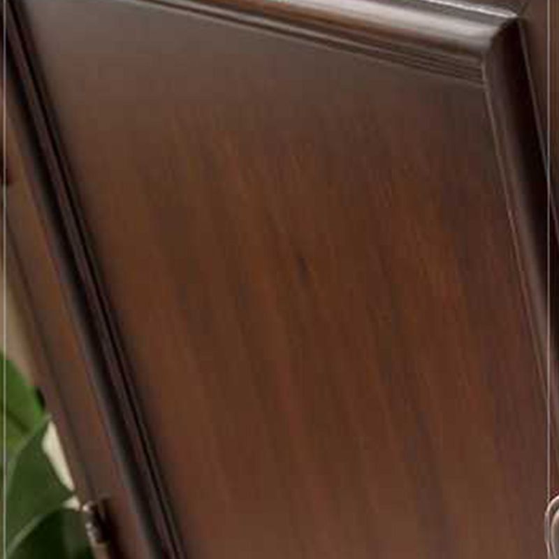 15.7" W 1 - Door Accent Cabinet in Rubberwood with Open Storage