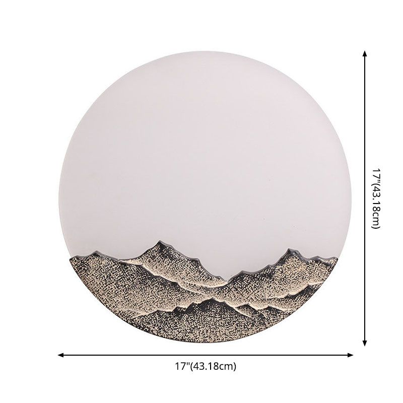 Round Disc Shade Wall Lighting Simple Style Metal 1 Light Sconce Light in Brass