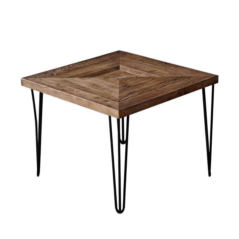 Mid-century Modern Cocktail Table Brown Elm Wood Top Metal Base Round/square Coffee Table