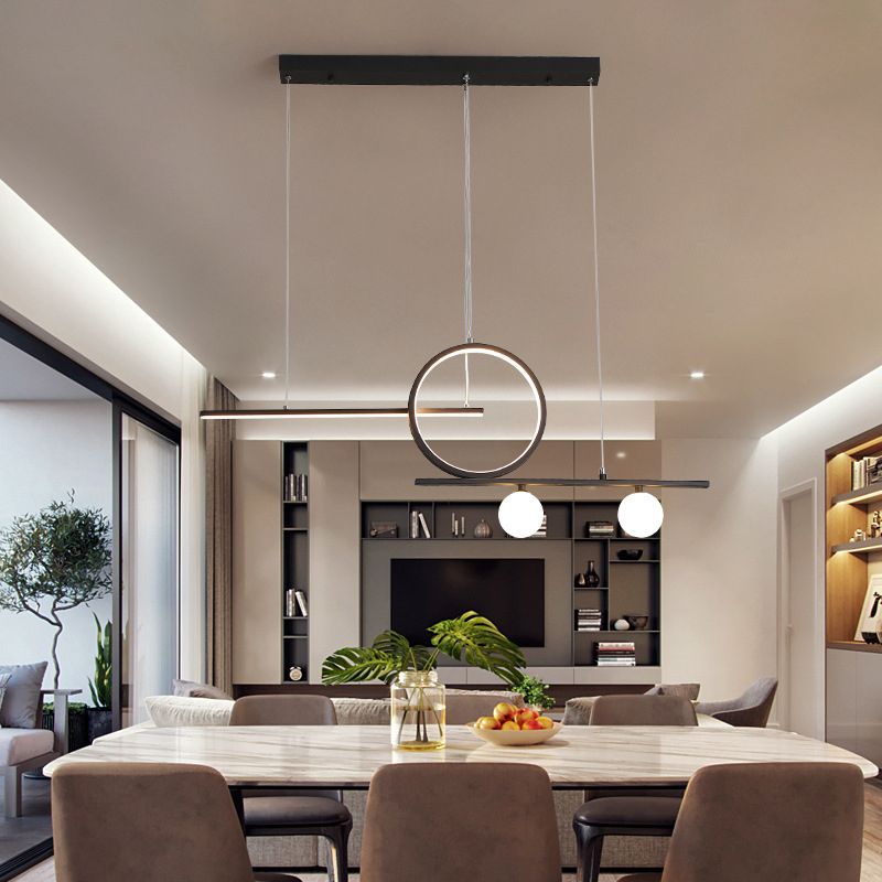 Geometric Island Lights Modern Pendant Chandelier Metal 4 Light Island Lighting