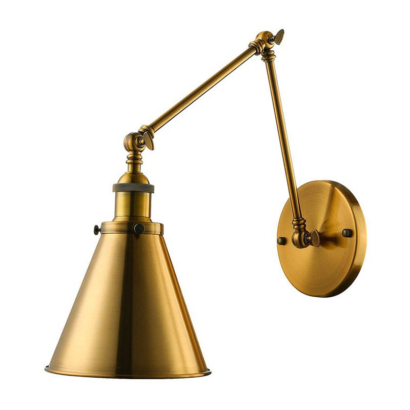 1 Côté de tête Mur Muroir Light Industrial Brass Iron Swing Bras LECTURE MUR LEAT MUR POUR STUDIO
