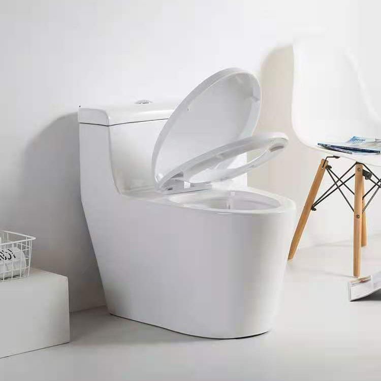 Modern Ceramic Siphon Jet Toilet Bowl Floor Mount Flush Toilet with Toilet Seat