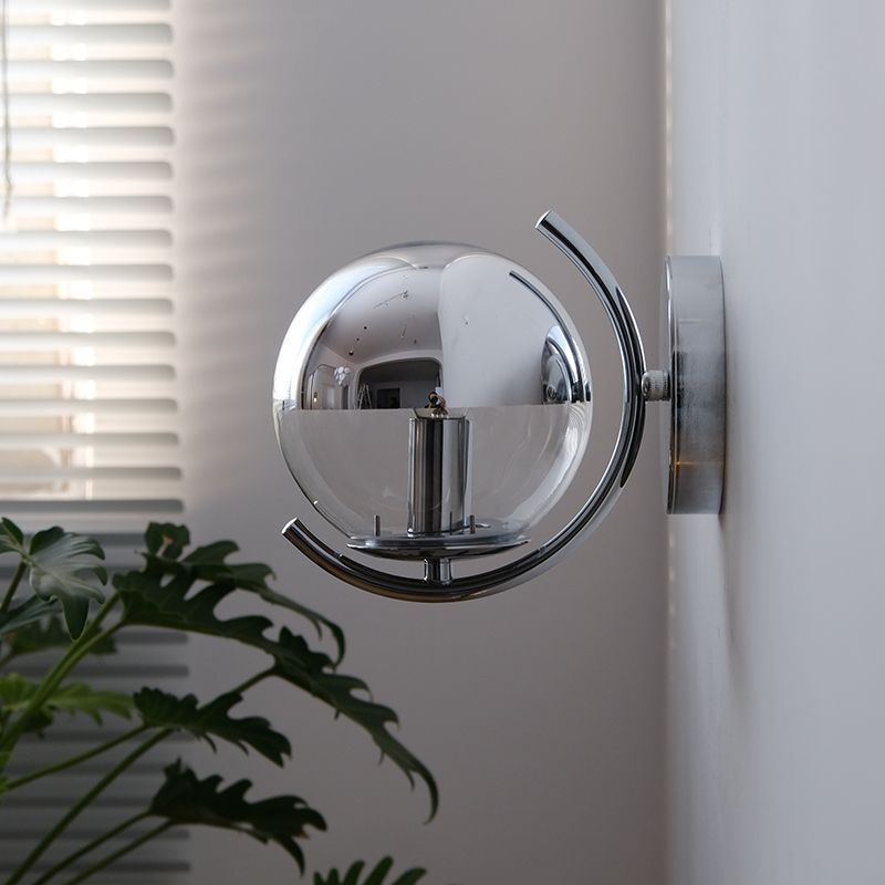 Modern Style Orb Wall Mounted Lamps Glass 1 Light Wall Sconces