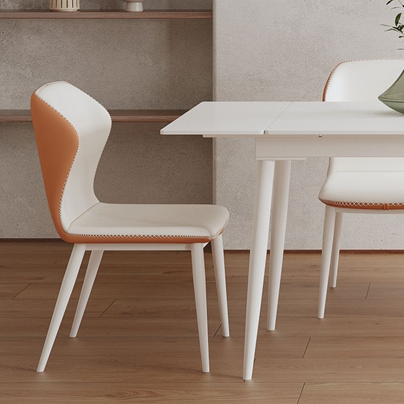 Contemporary 1/2/5/6/7 Pieces Dining Room Set Rectangle Stone Furniture in White