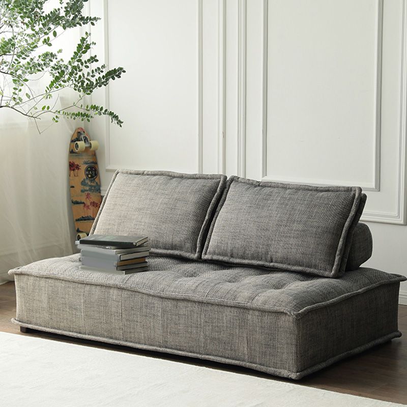 29.92" High Sofa Contemporary Armless Sofa with Bolster Pillows