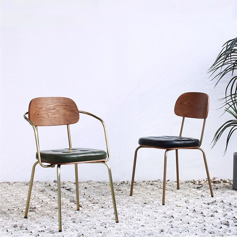 21.85" Wide Industrial Style Single Sofa Chair Basic Four Leg Fixed Back Arm Chair