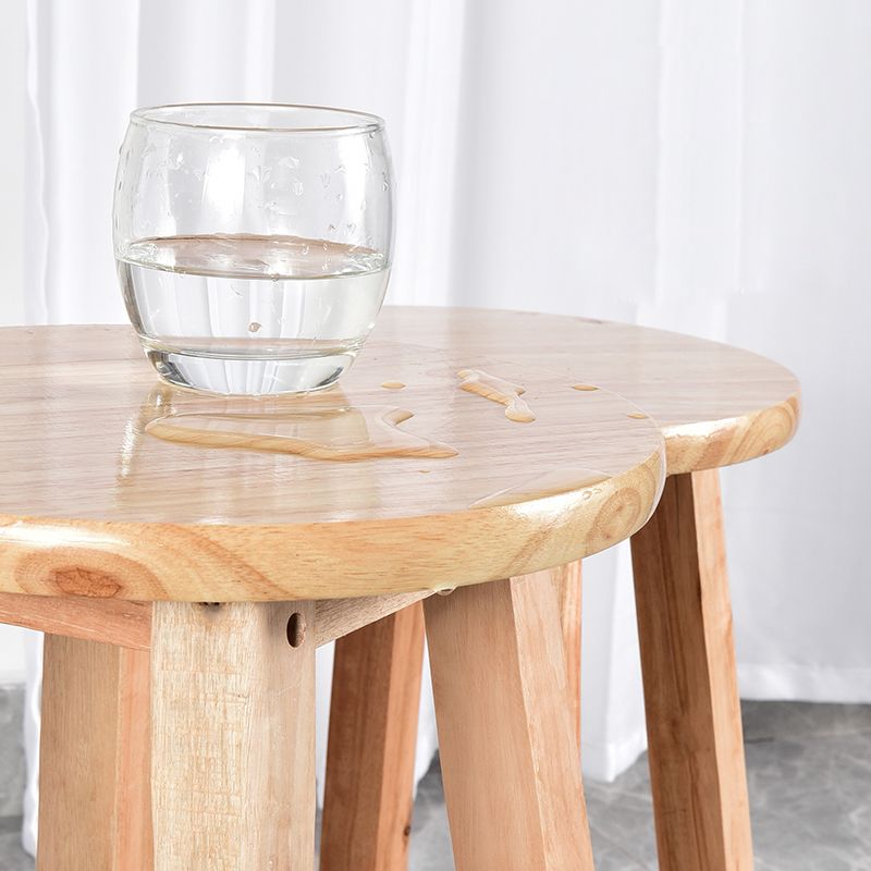 Modern Armless Backless Counter Stool Oak Wood Kitchen Bar Stool with Seat and Pedal