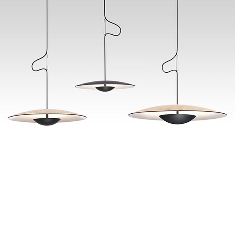 Minimalism Disk Hanging Light Kit Metal 1-Light Ceiling Light for Dining Room