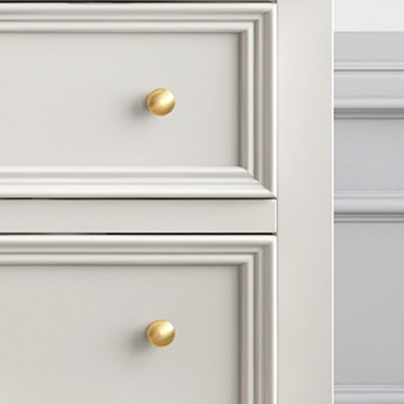 Glam White Closed Back Storage Chest with Soft-Close Drawers for Home