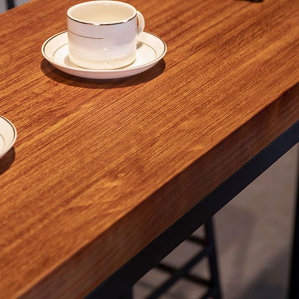 Industrial Rectangle Solid Wood Bar Table Set 1/7/9 Pieces Counter Table with Stools