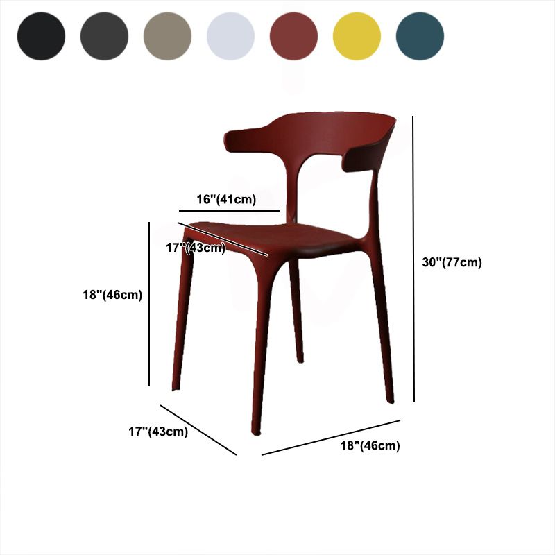 Contemporary Style Armless Dining Chair Plastic Open Back Side Chair for Restaurant