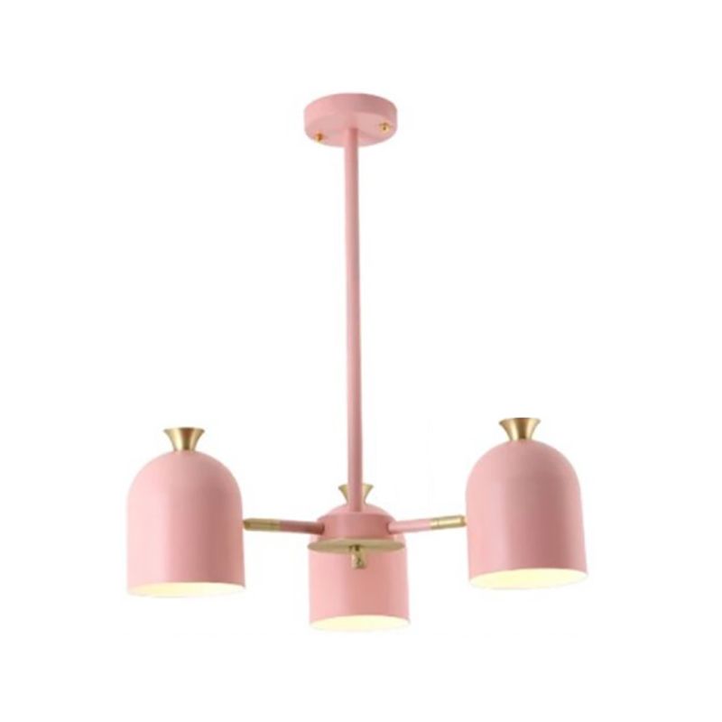 Simple Macron Chandelier Metal Multi Head Pendant Lighting Fixtures for Bedroom