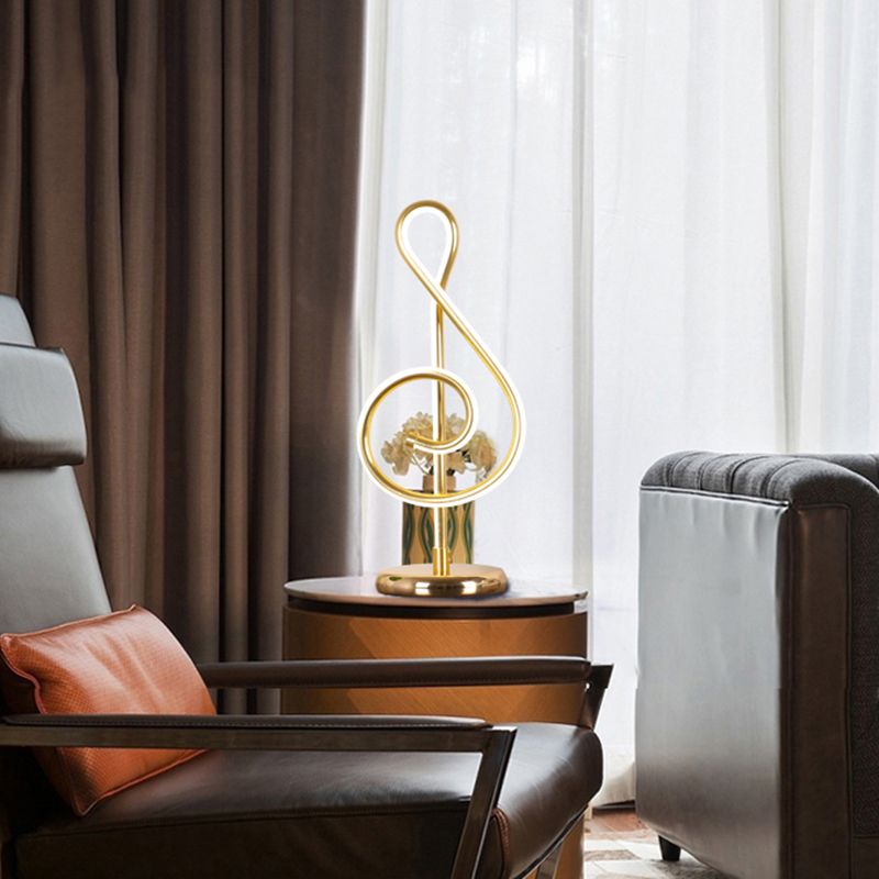 Lampada moderna da comodino da soggiorno in alluminio con lampada a LED Twist Line con interruttore di alimentazione