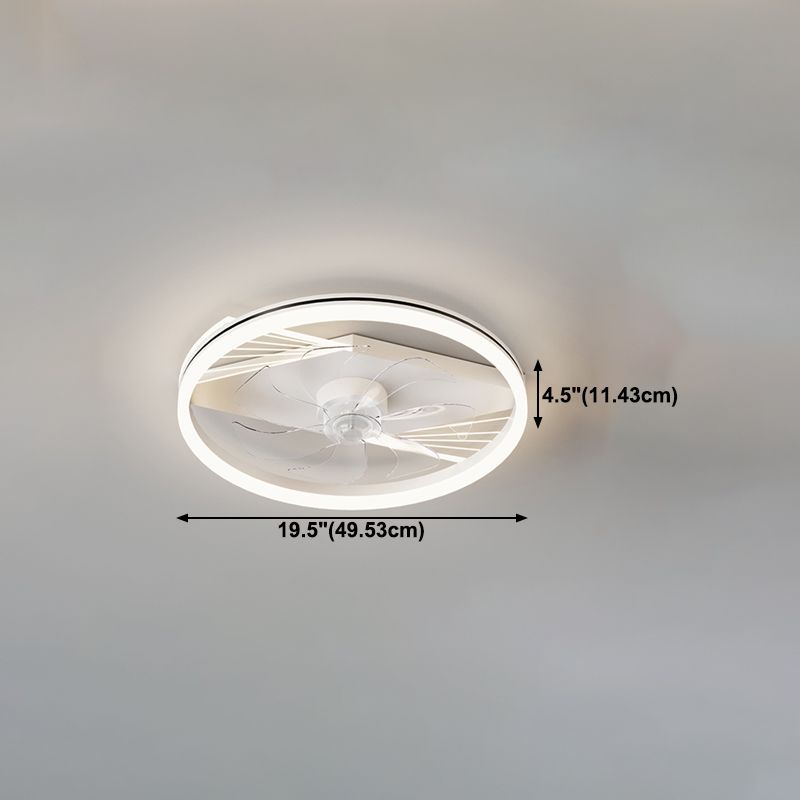 Ventilador de techo de dormitorio LED de metal ligero simple cerca de la iluminación del techo