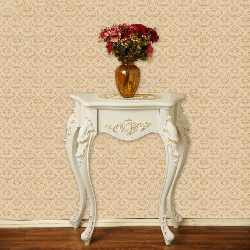 Victorian Hall Console Table Free Form Wood End Table with Legs