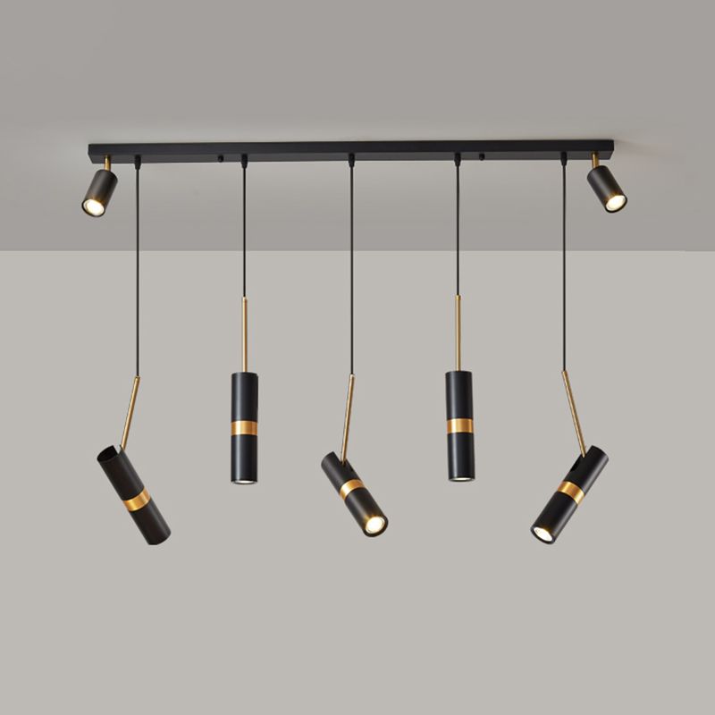 Simple Island Light Dining Room Modern Cylindrical Shade Chandelier Light Fixture