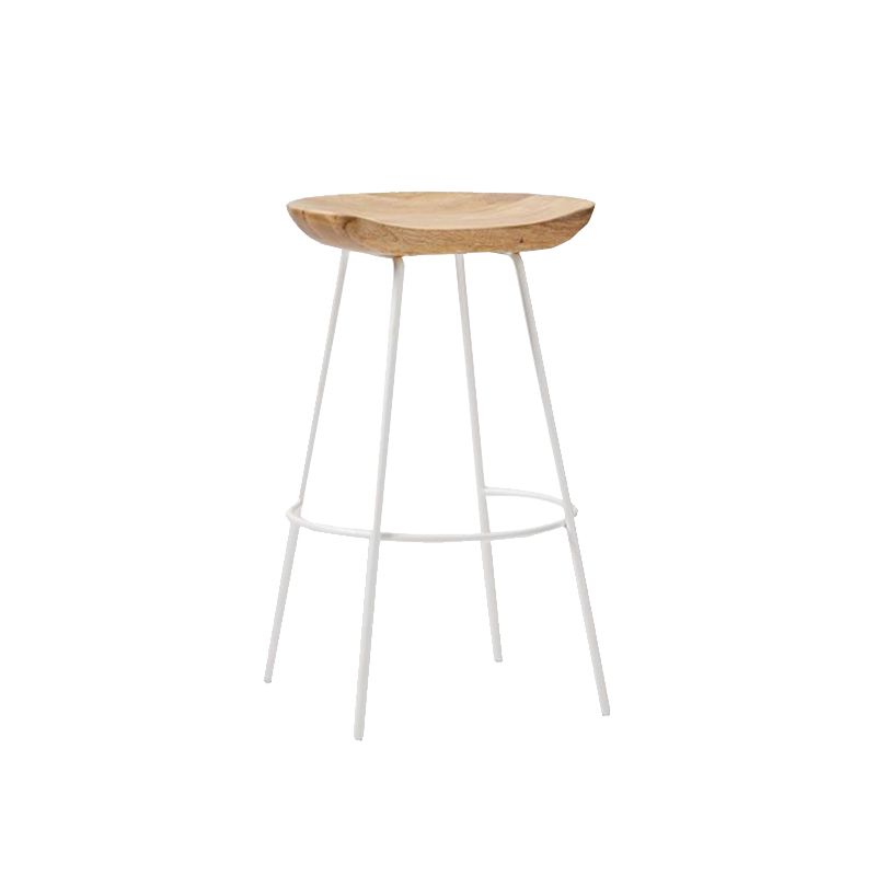 Contemporary Solid Wood Counter Stool Saddle Seat Living Room Bar Stool