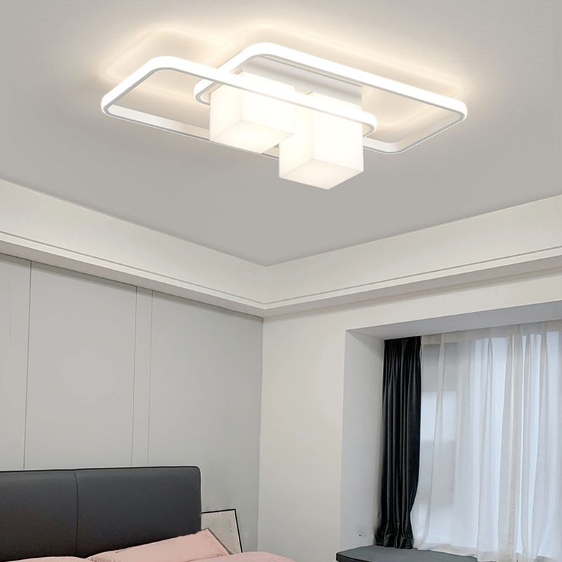 Modern Ceiling Lighting Metal and Acrylic Flush Mount Fixture for Bedroom