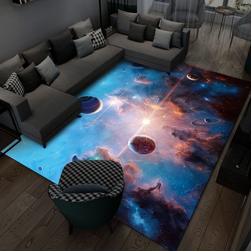 Purple Universe Carpet Polyester Modern Carpet Stain Resistant Area Carpet for Living Room