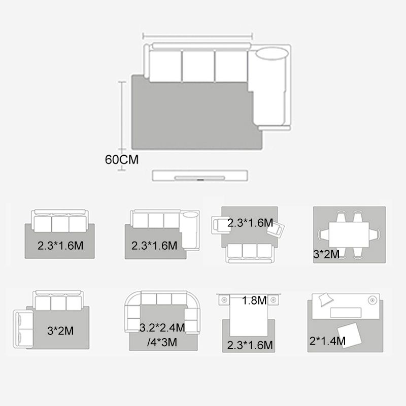 Grey Solid Color Area Rug Polyestre Modern Area Carpet Easy Care Carpet for Home Decor