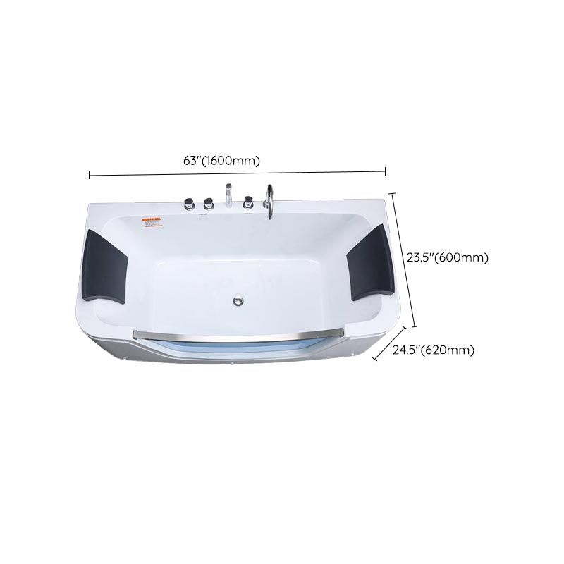 Bathroom Modern Acrylic Bath Tub Back to Wall Center Drain Tub