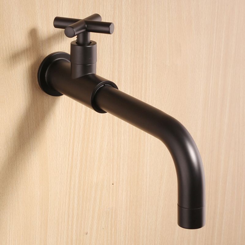 Contemporary Wall Mounted Bathroom Faucet Cross Handle Solid Brass Faucet