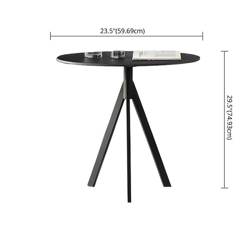 Modern Style Sintered Stone Dining Room Set Black Round Formal Dining Table Furniture