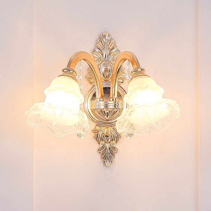 Verweerde zink gearceerde wandlicht vintage imitatie jade gang muur gemonteerde lamp met kristal accent