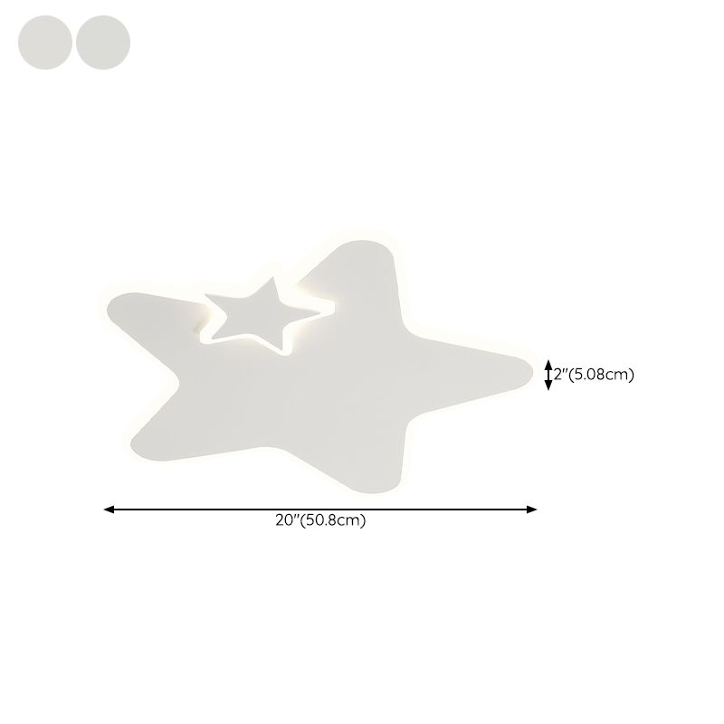 White LED Ceiling Light Children Star Flush Mount Lighting for Foyer