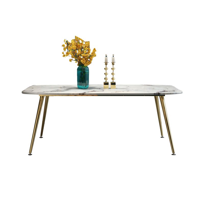 Metalen eigentijdse rechthoekige tafel Gesinterde stenen eettafel met 4 poten