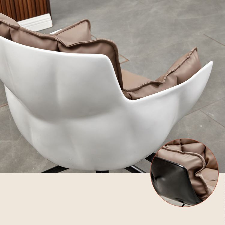 Mid-Back Cotton Upholstered Office Chair Swivel Home Office Chair