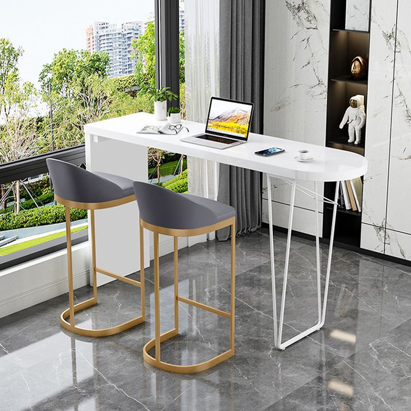 Contemporary Style Counter Stool Bar-height Bar Stool with Metal Base