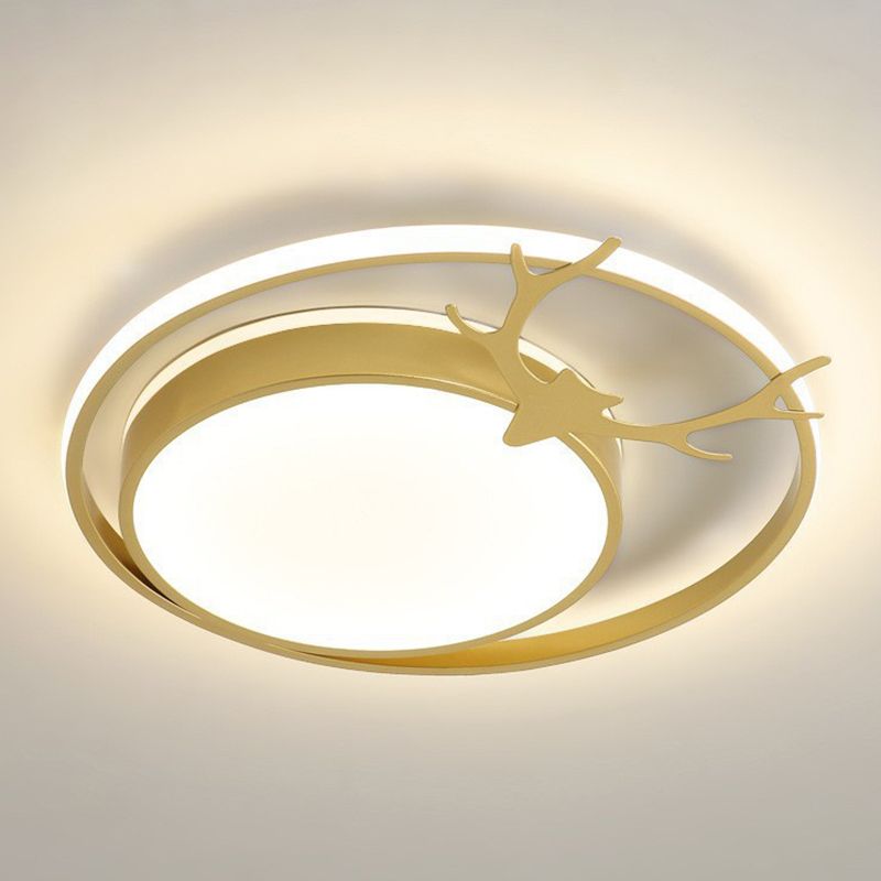 Antlers Ceiling Light LED Ceiling Mount Light with Acrylic Shade for Bedroom